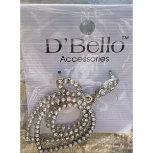 D’Bello Silver Long Rhinestone Bridal Earring Women - NEW WITH TAGS